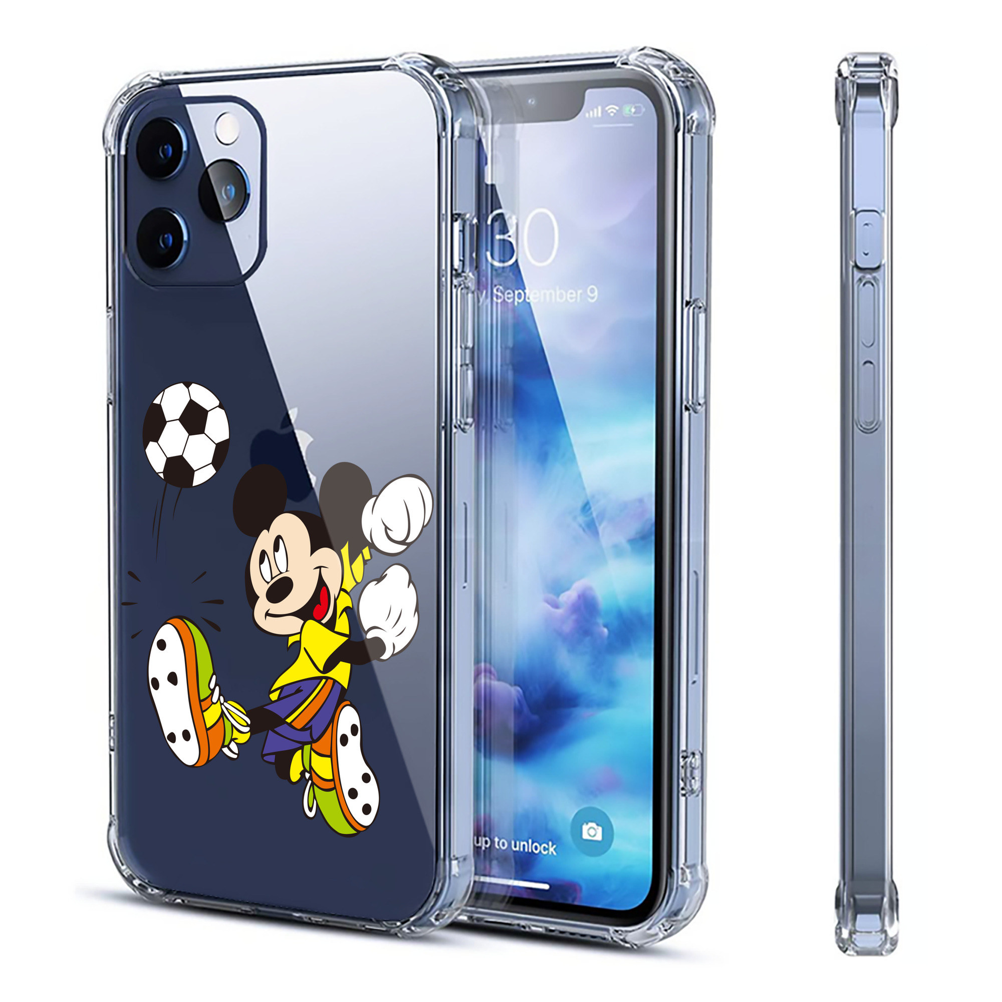（画像用） ミッキーマウス Mickey Mouse 【iPhone 12シリーズ対応】透明スマホケース（クリアソフトケース）